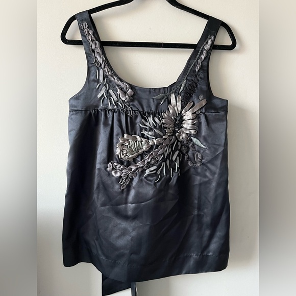 Anthropologie Tops - Anthropologie Mint’ Jodi Arnold 100% Silk Black Embellished Blouse - Size 4